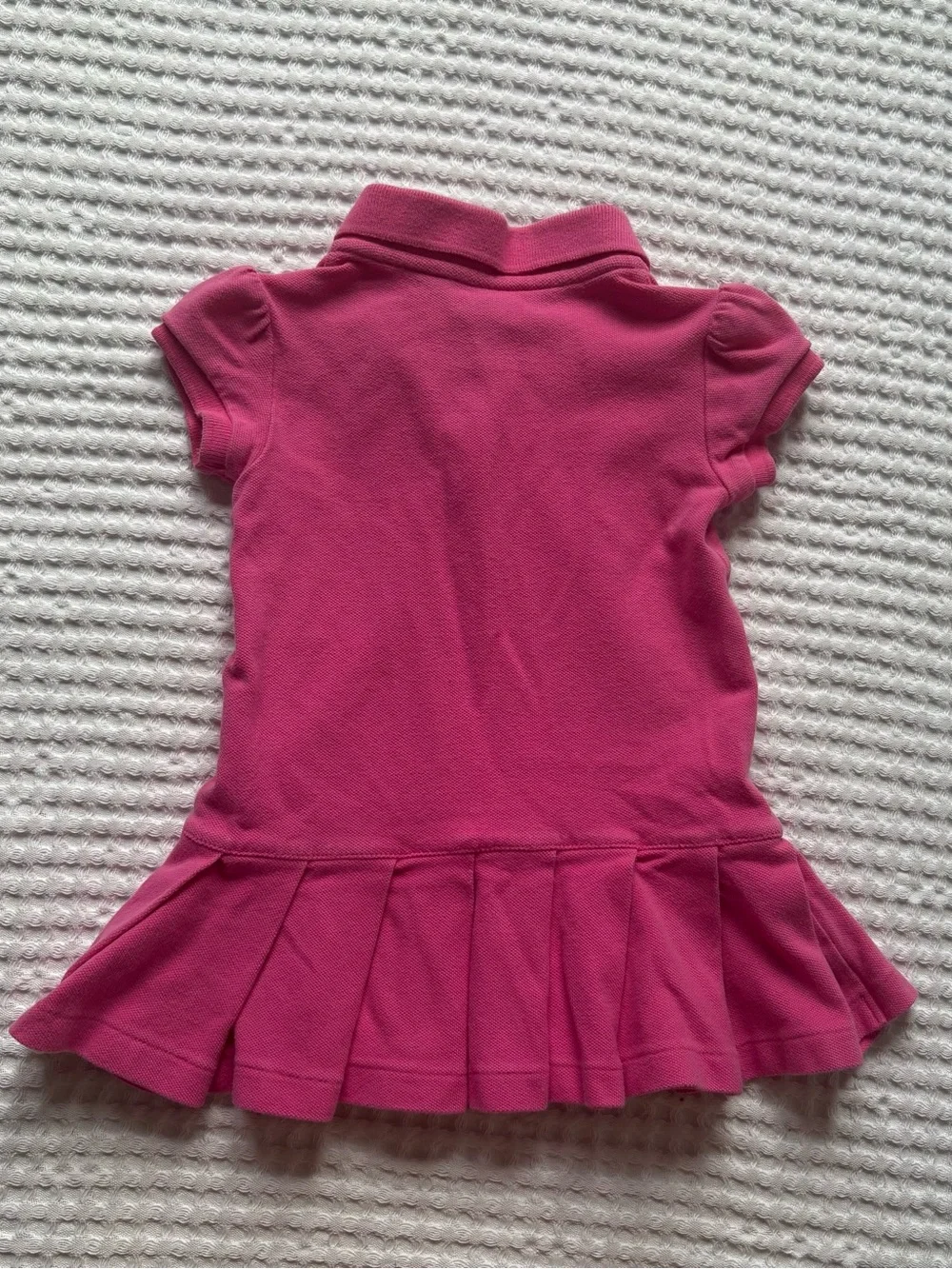Ralph Lauren Pink Polo Dress Pleated Skirt Preppy Pony Logo - 12M